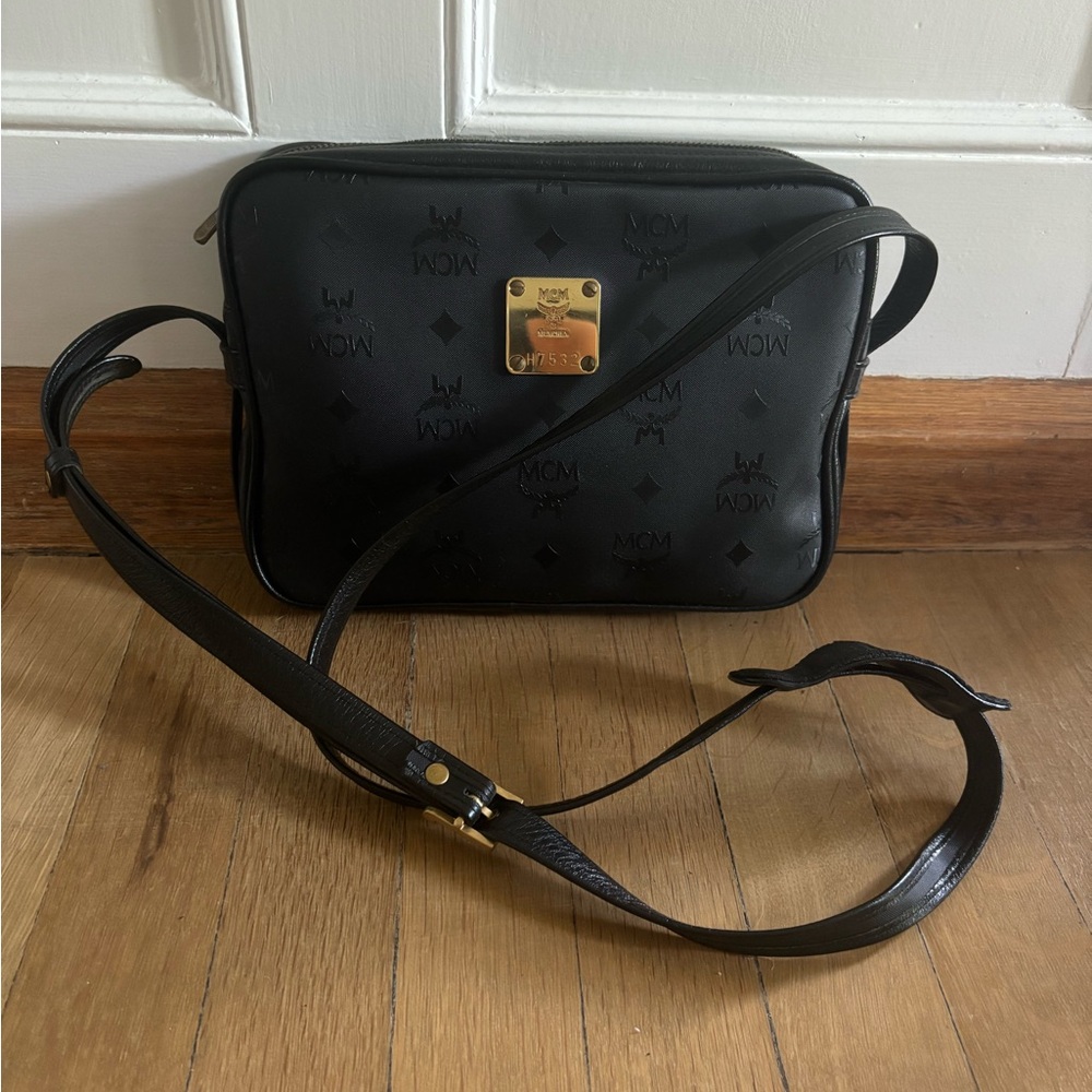 MCM Monogram Women's Black Crossbody Bag